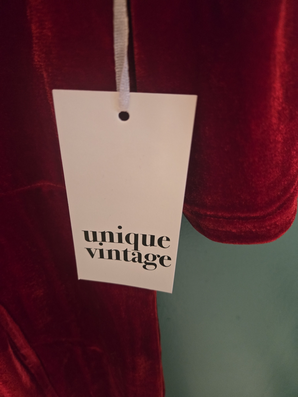 Unique Vintage Vibrant Pink Velvet Midi Dress - Picture 3 of 5